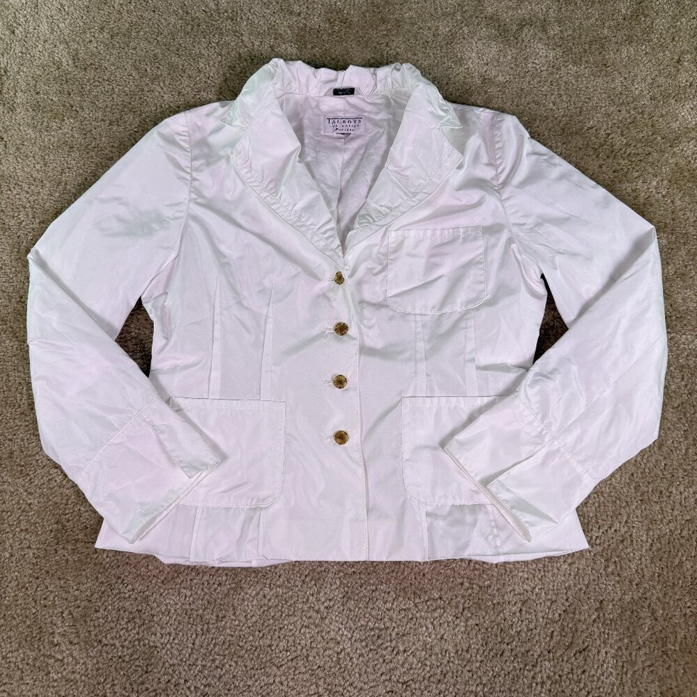 Talbots Collection Blazer Womens Petite Lined Italian Fabric White Size S ? F032